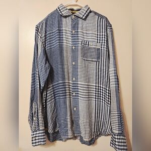 Tommy Bahama Jeans Shirt Men S P Island Crafted Button Down 100% Linen Western